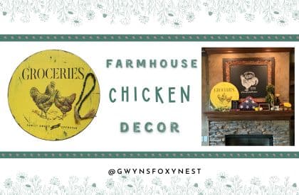 Farmhouse Chicken Decor Idea For Fireplace Mantel
