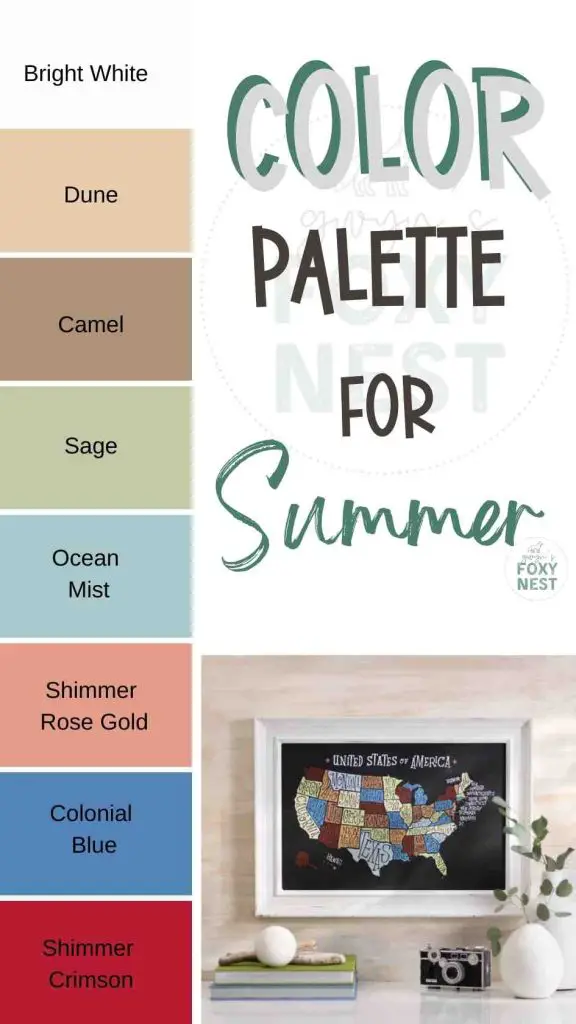 Summer Color Palette Map of United States C23302322 Gwyns Foxy Nest
