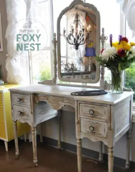 Annie Sloan Paris Gray chalk paint vintage furniture makeover by Gwyns Foxy Nest