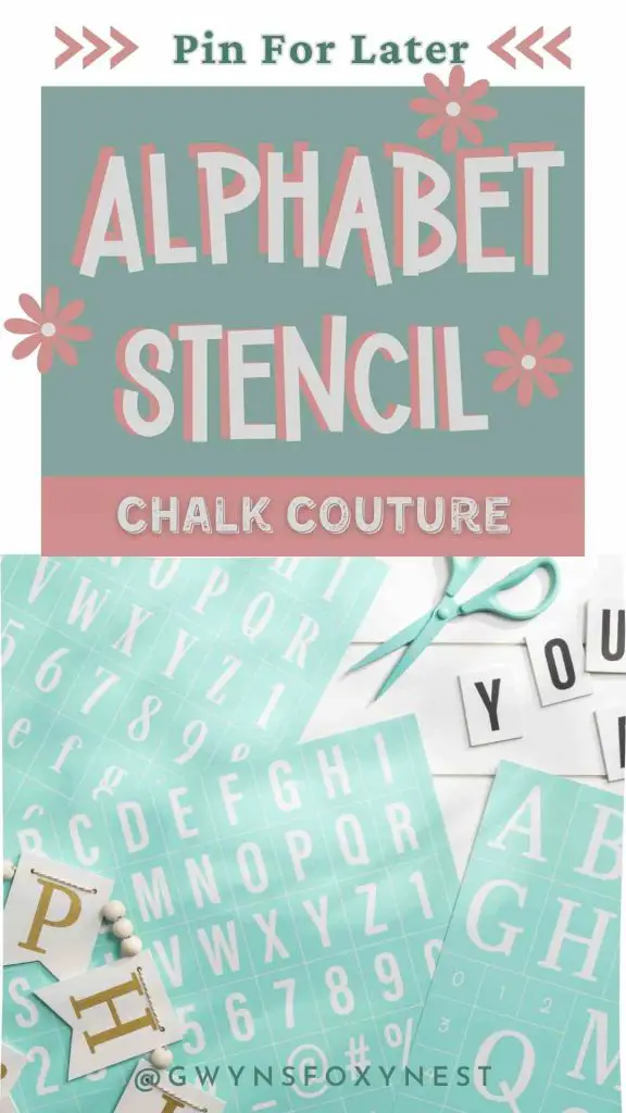 Chalk Couture Alphabet stencils for DIY home decor Craft projects. 
