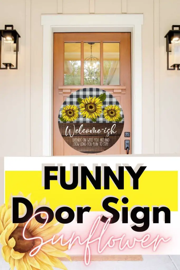 Funny front porch sign sunflowers by decoexchange