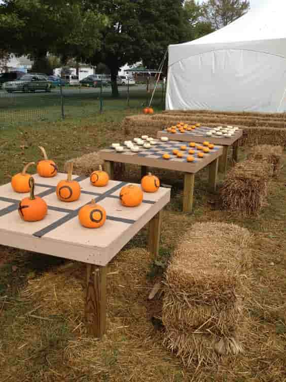 simple outdoor fall wedding ideas Pumpkin-checkers-and-tic-tax-toe