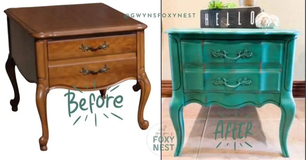 emerald green chalk painted furniture before and after by gwyns foxy nest
