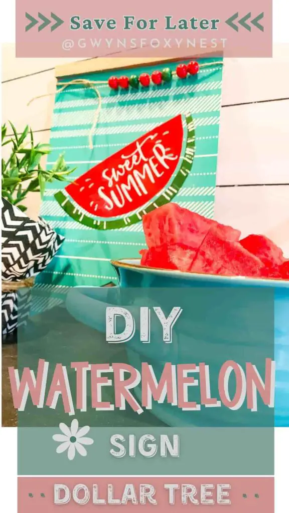 Dollar Tree DIY watermelon sign