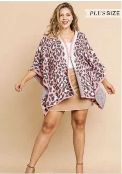 umgee kimono plus size pink jacket