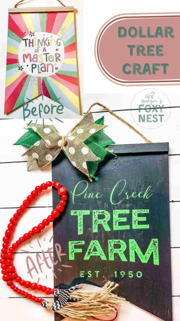 Dollar Tree sign makeover ideas for Christmas