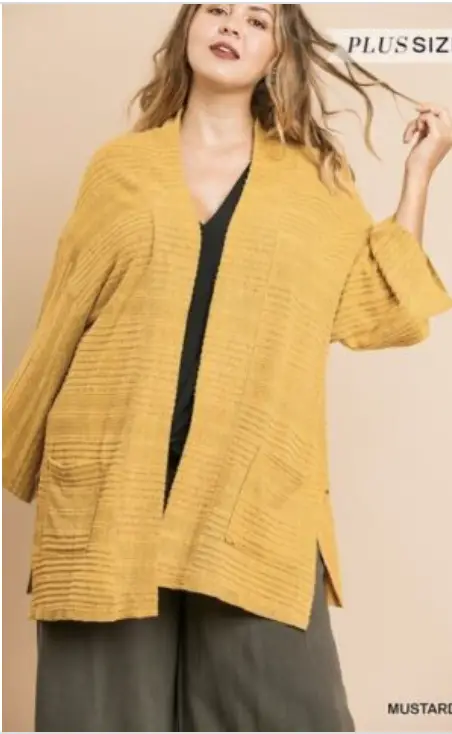 Umgee kimono plus size yellow jacket