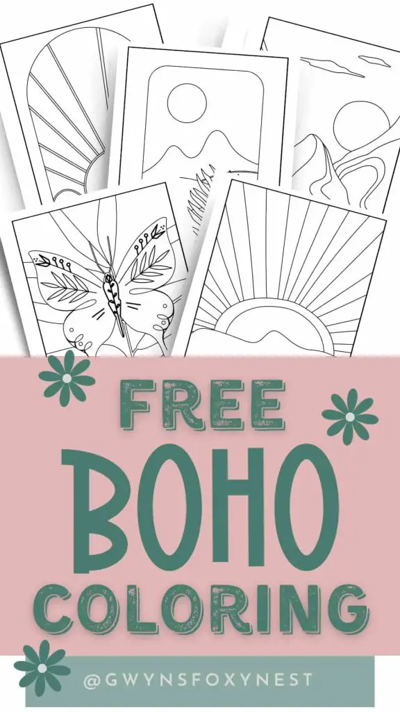 Easy minimalist boho coloring pages for adults free printable pdf