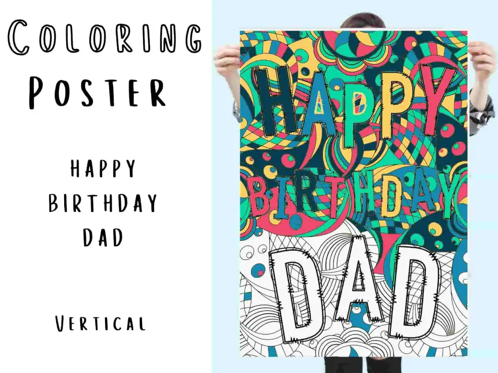 Happy birthday dad from daughter coloring poster