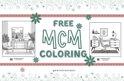 Mid Century Modern Interior Design Coloring Pages For Adults