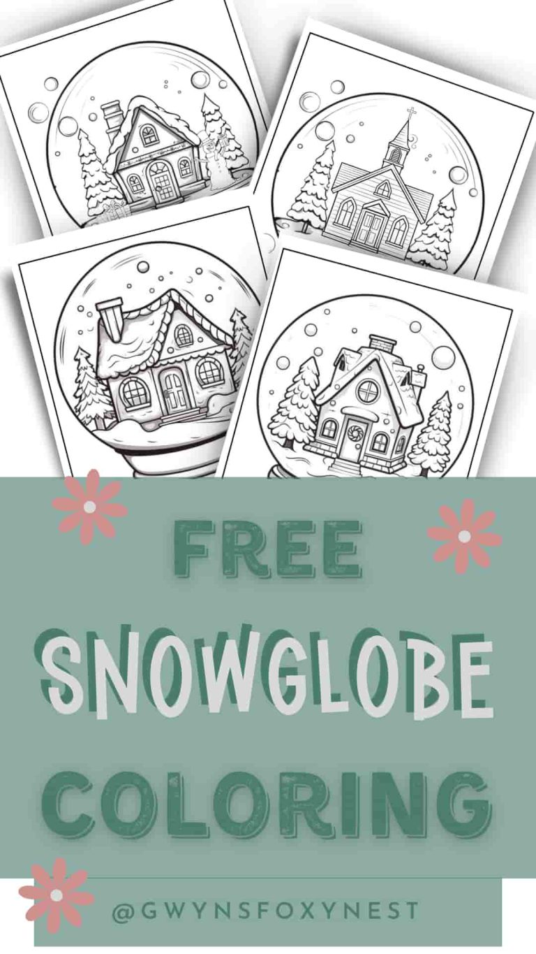 Snow globe coloring page free printable pdf