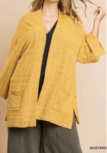 Boho Umgee Kimono Plus Size Mustard Yellow