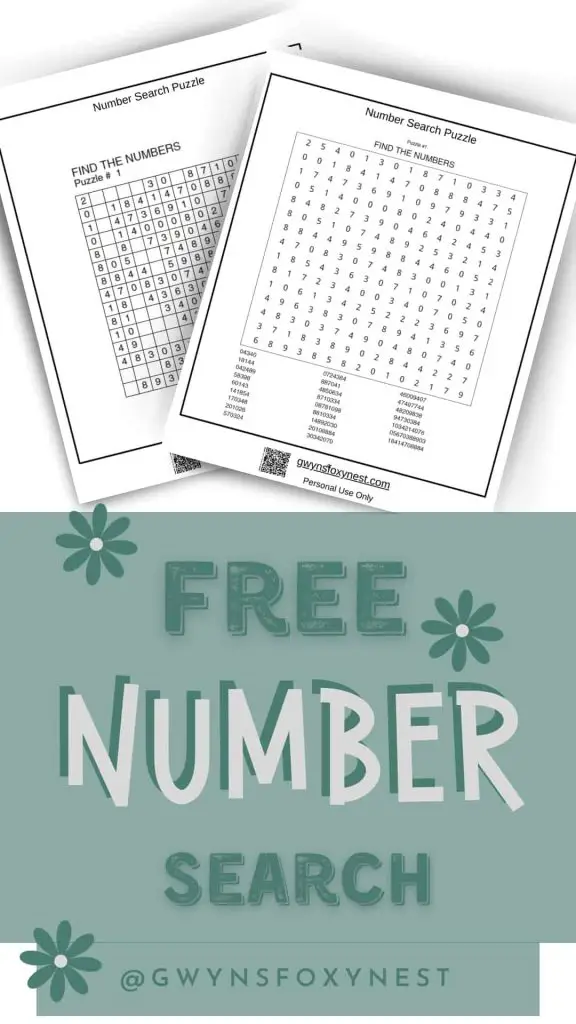 Number Search Puzzles