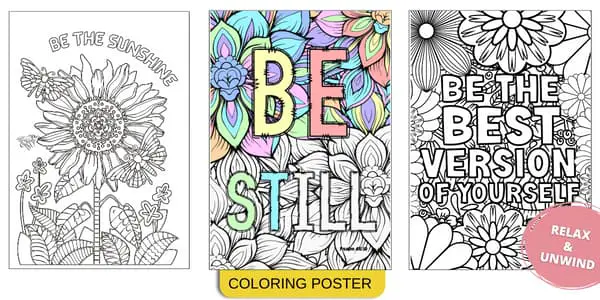 Large coloring poster for grownups