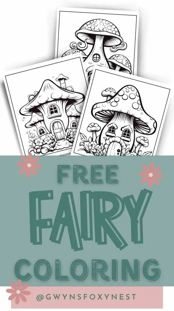 mushroom fairy house coloring page