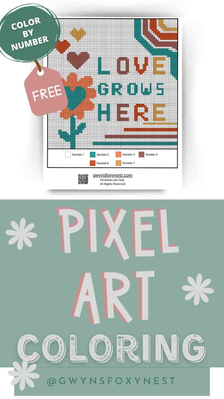 Color by number printable adults pixel art free