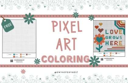 Pixel art coloring pages free printable