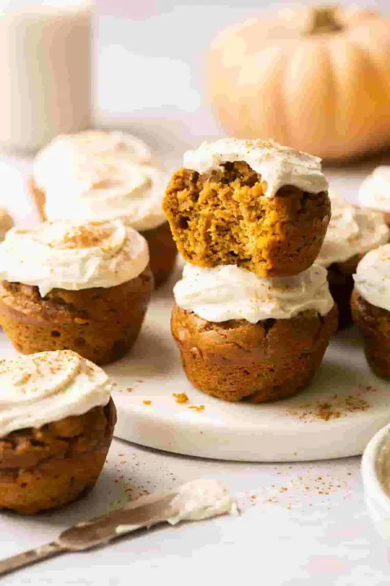 Easy Pumpkin Muffins with Dairy Free Cream Cheese Frosting