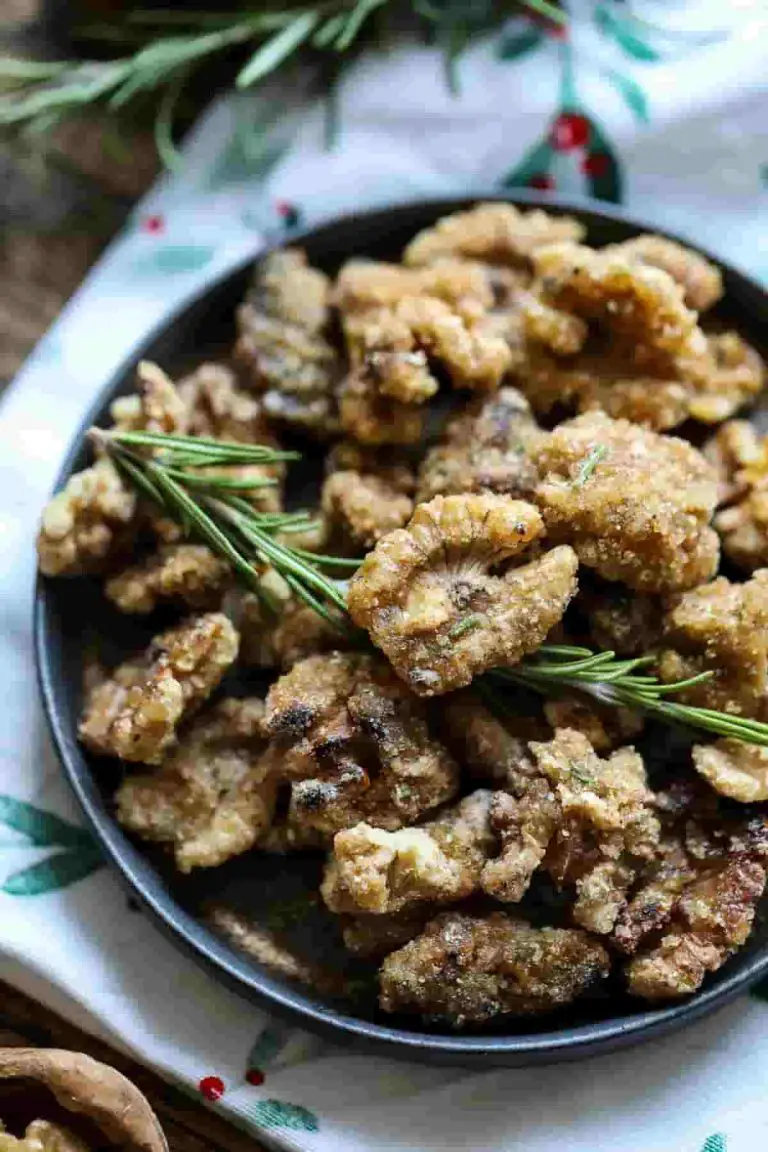 Salted Caramel Candied Walnuts with Rosemary