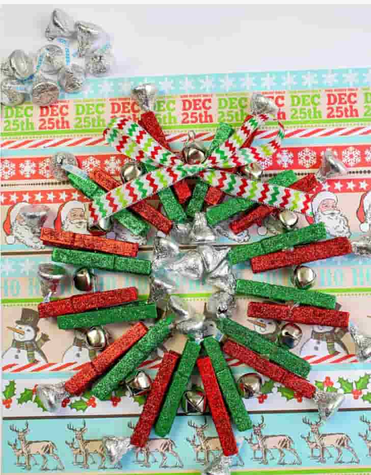 DIY Advent Clothespin Wreath 