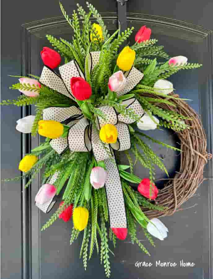 Tulip Wreath With Bow