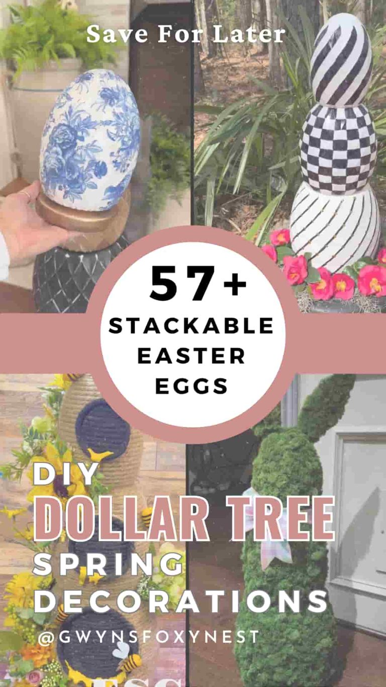 four examples of Stackable Easter Eggs From Dollar Tree Spring Decorations