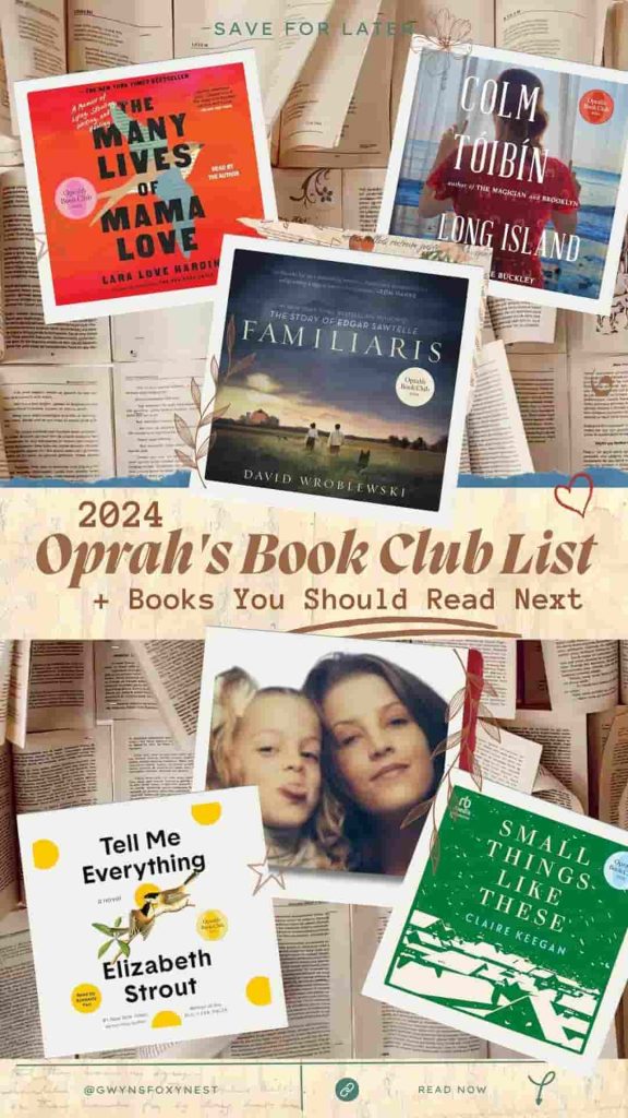 2024 Oprah's Book Club List with 6 book covers