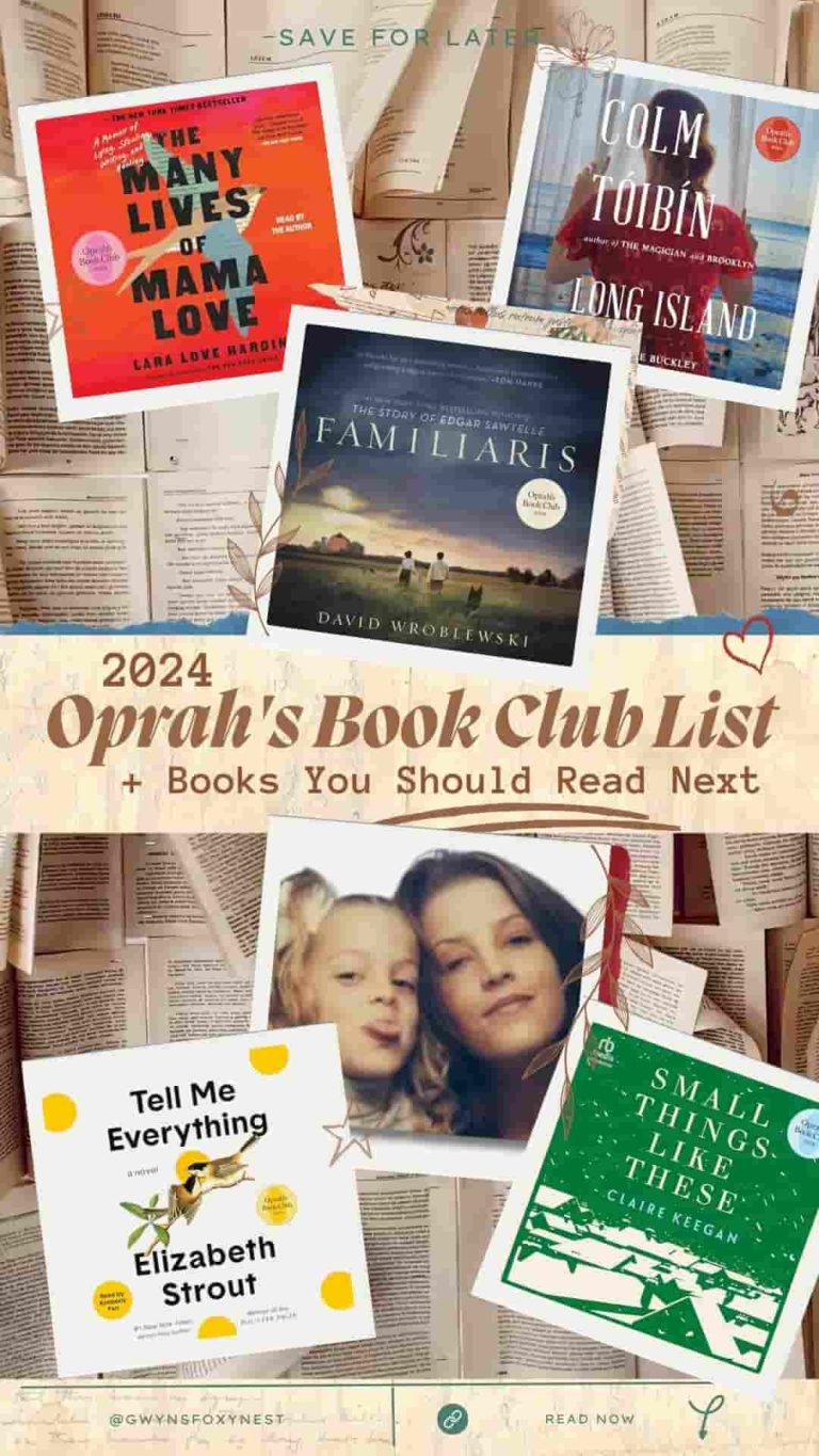 2024 Oprah's Book Club List with 6 book covers