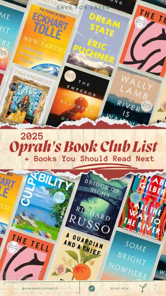 2025 Oprahs book club list eleven book covers