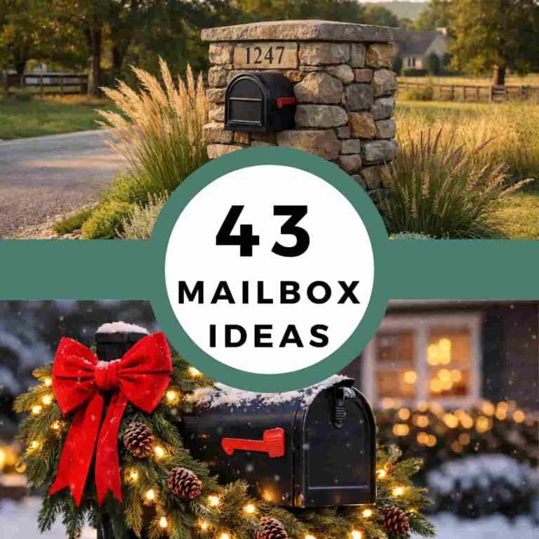 store mailbox with landscaping and christmas mailbox decor