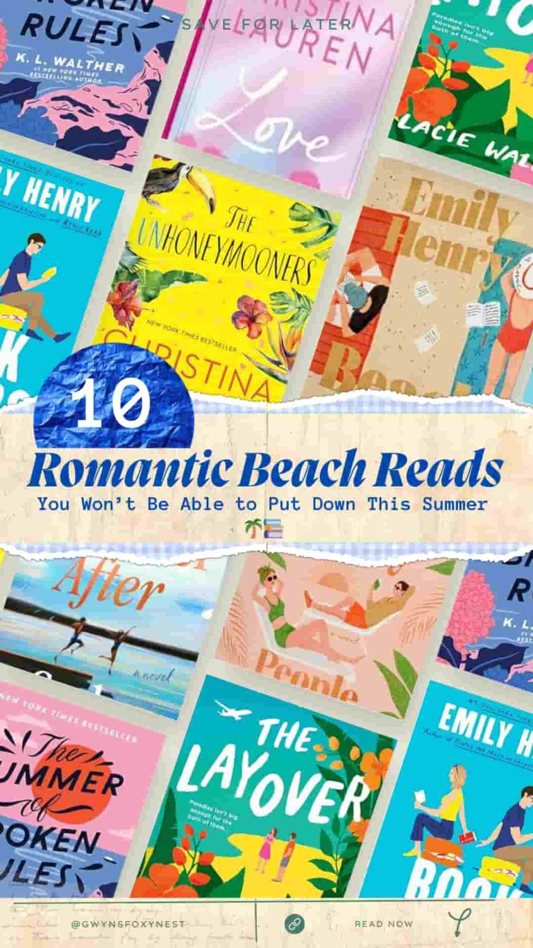 Romantic Beach Reads for Adults book covers