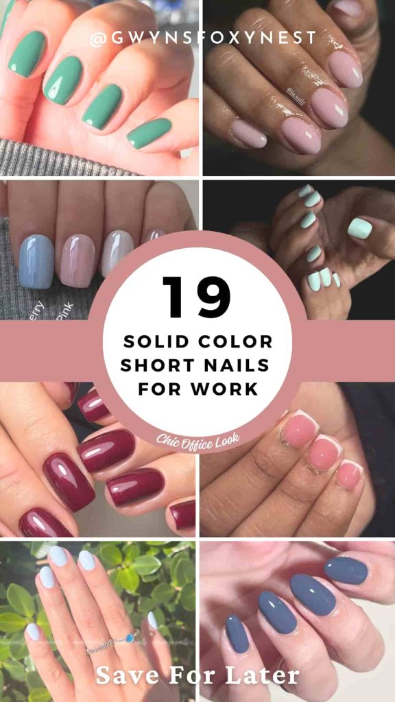 Solid Color Short Nails For Work ideas