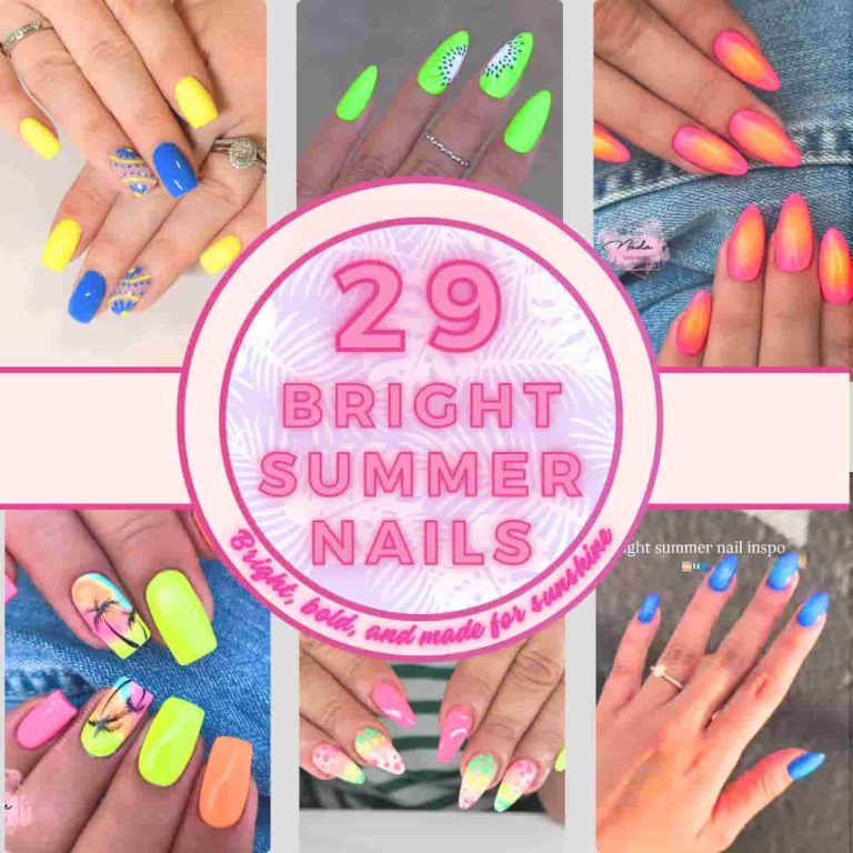 six Bright Summer Nails Inspo