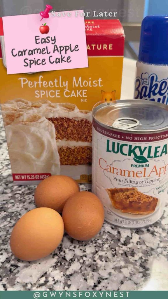 3 Ingredients Easy Caramel Apple Spice Cake With Vanilla Glaze